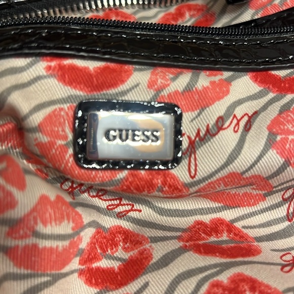 Guess Y2K Black Crocodile-Embossed Women's  shoulder Bag - Picture 8 of 10